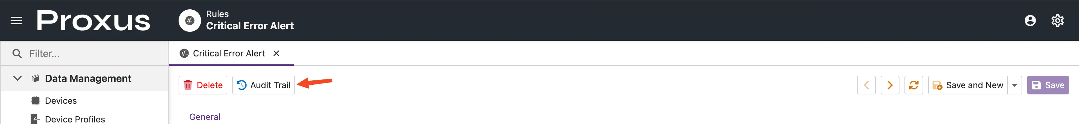 Audit Trail Button in Toolbar