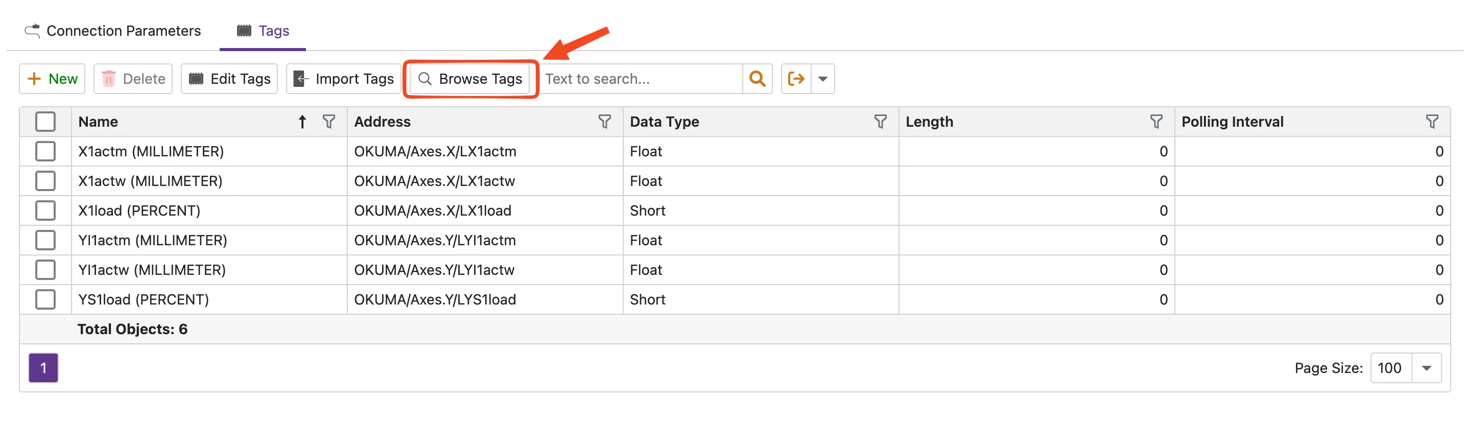 MTConnect Browser Button