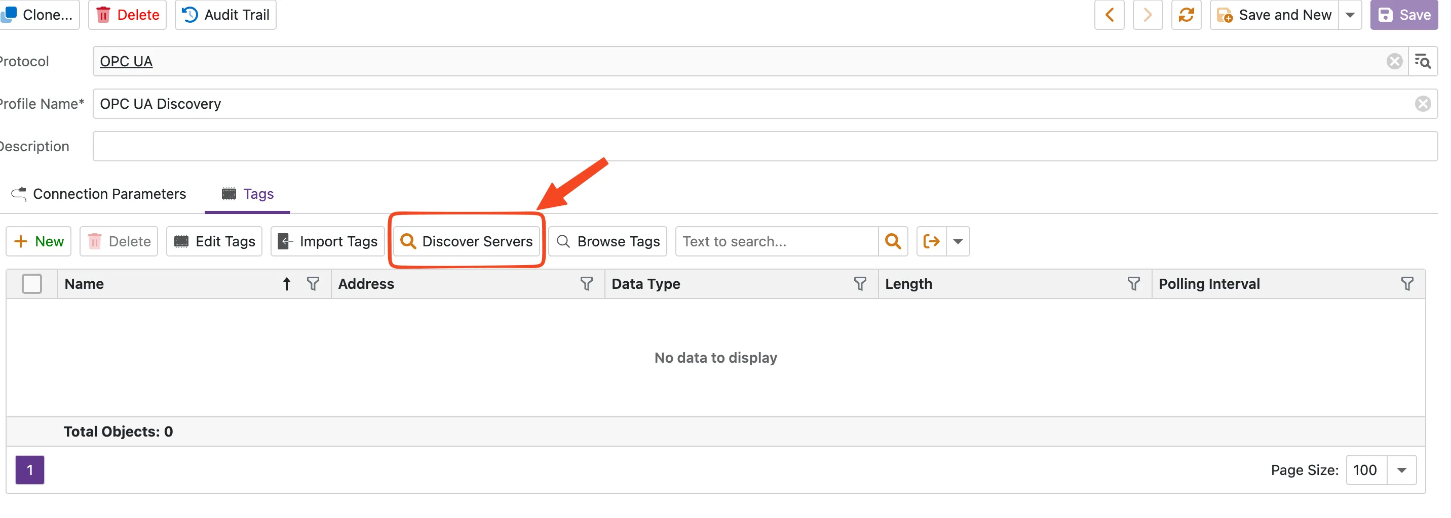 Discover Servers Button