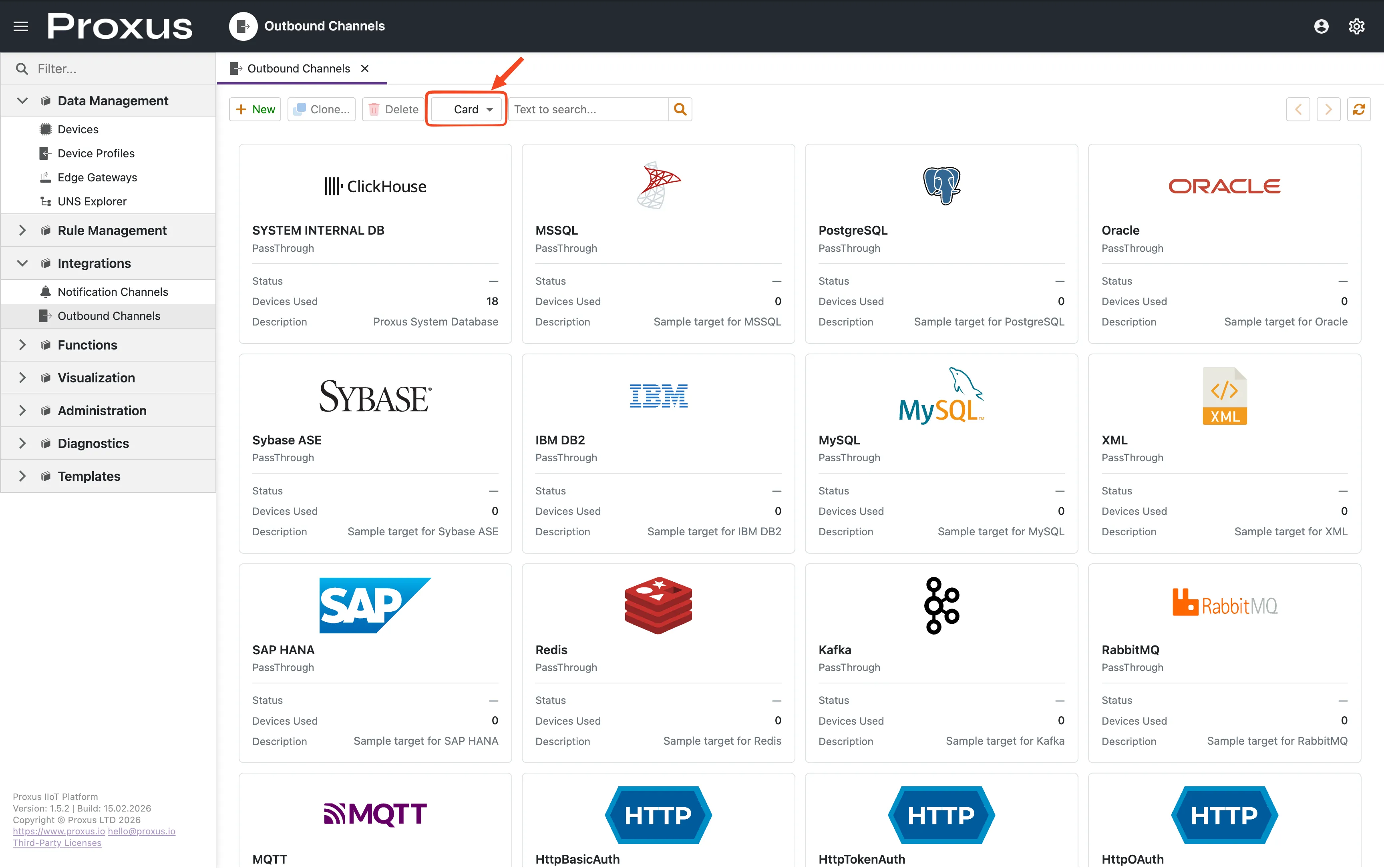 Outbound Connectors Card View