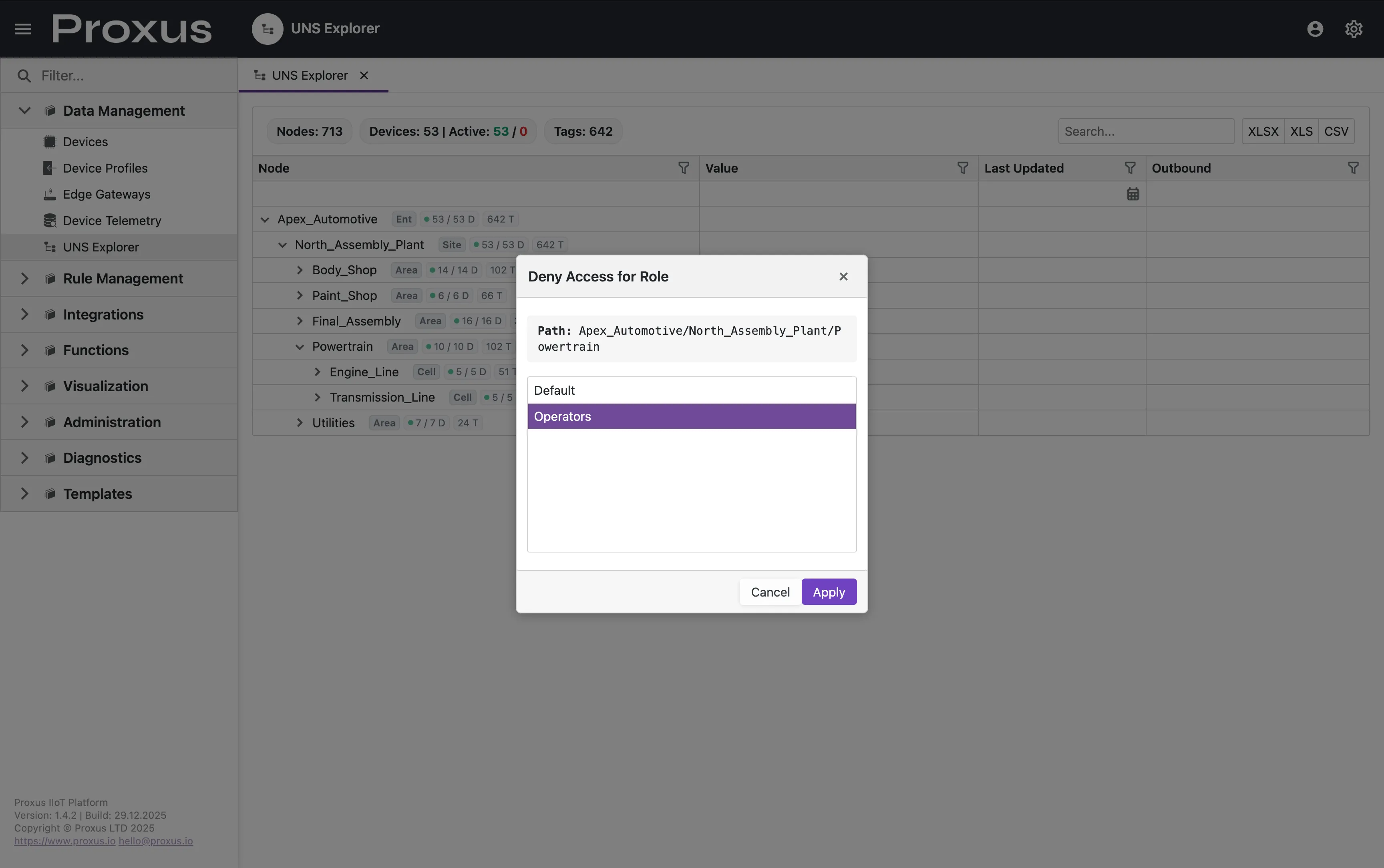 Allow/Deny Configuration Detail